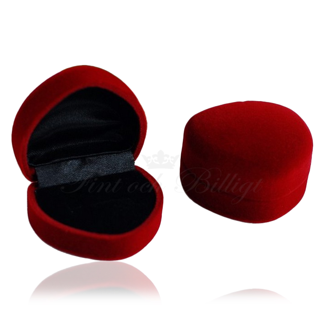 Red Heart - Smyckesask Mörkrött Hjärta Sammet 45mm*50mm - 2