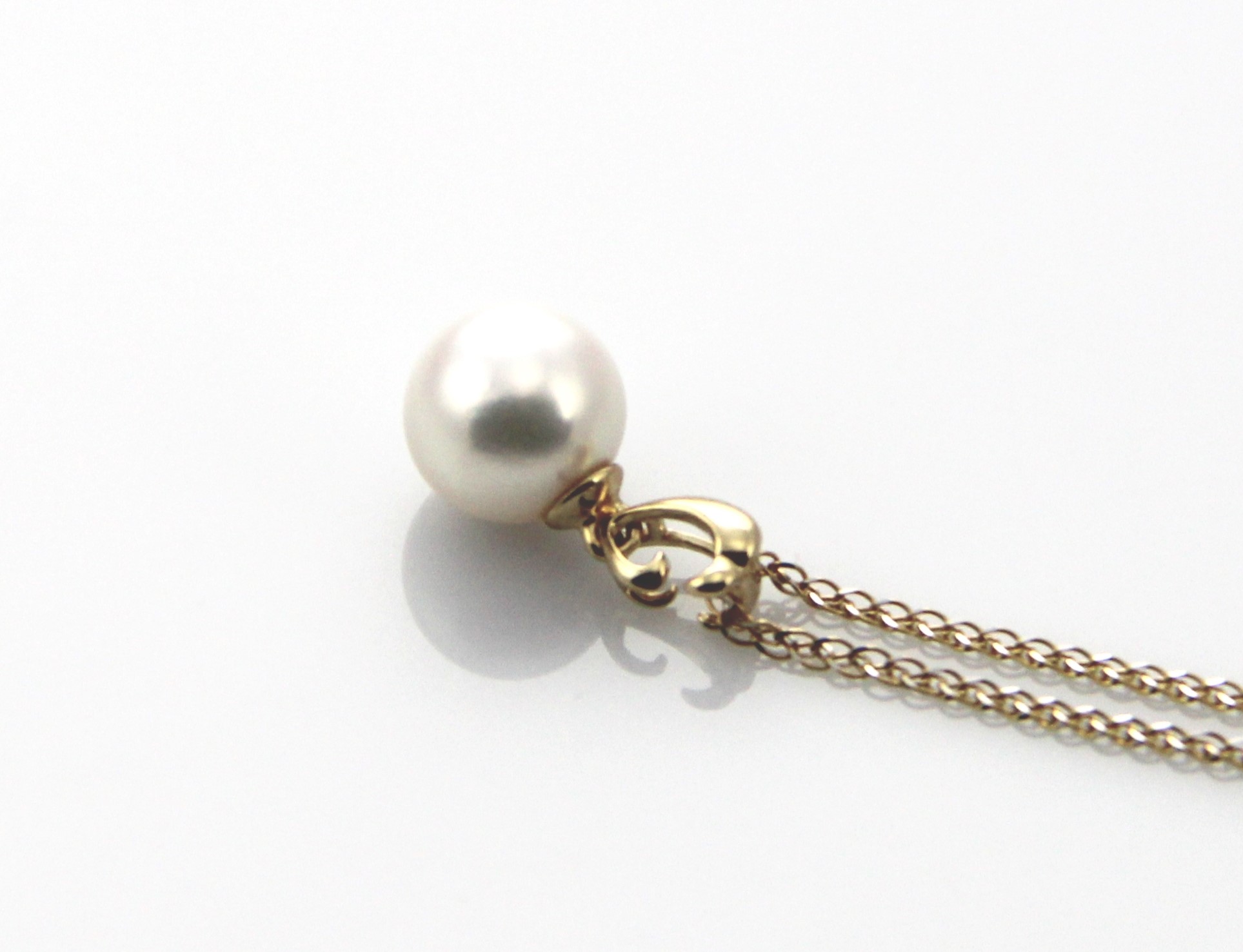 Perlenanhänger-Akoya in AAA-Qualität in Gold 8 mm