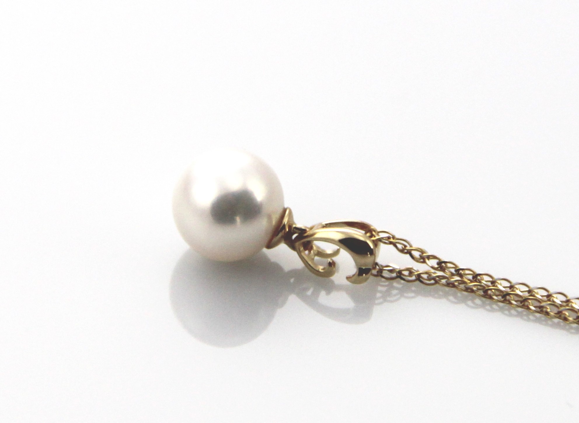 Perlenanhänger-Akoya in AAA-Qualität in Gold 8 mm - 3