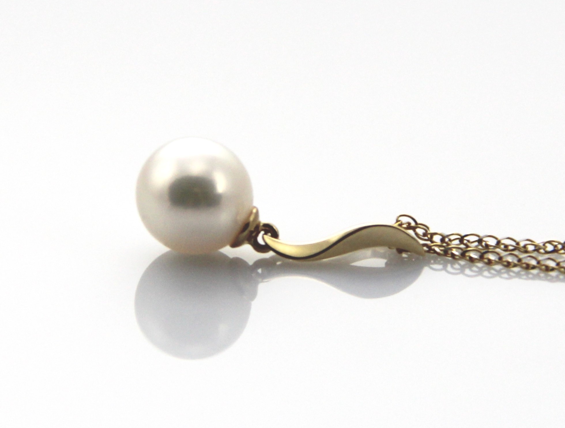 Perlenanhänger-Akoya in AAA-Qualität in Gold 8–8.5 mm