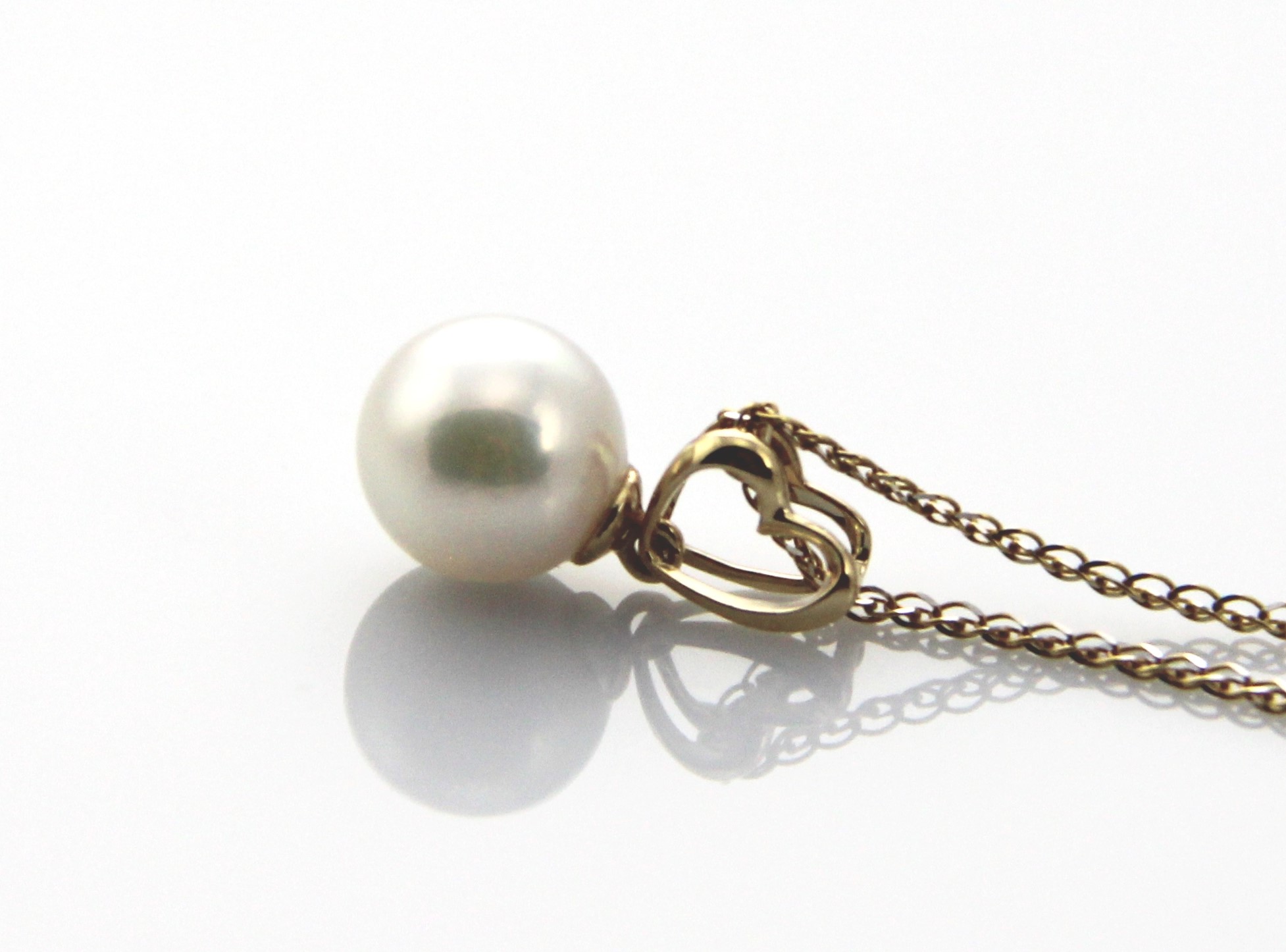 Perlenanhänger-Akoya in AAA-Qualität in Gold 8 mm