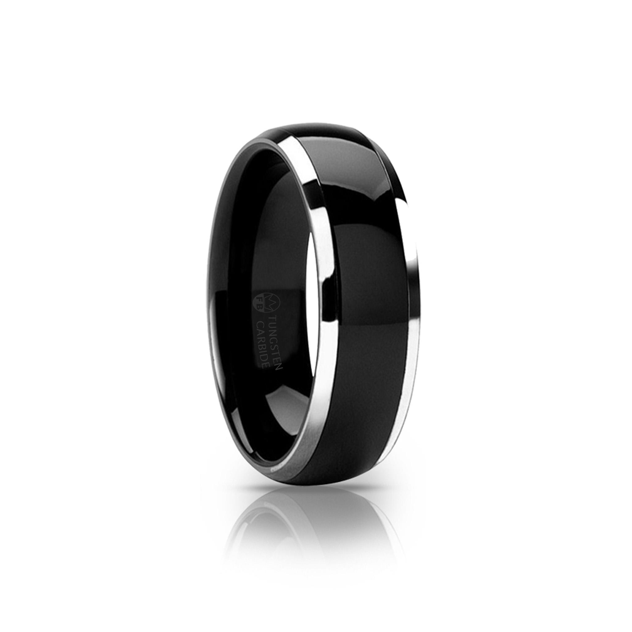 Smooth Black – Svart Tungstensring med Blanka Kanter 4mm 6mm 8mm - 2