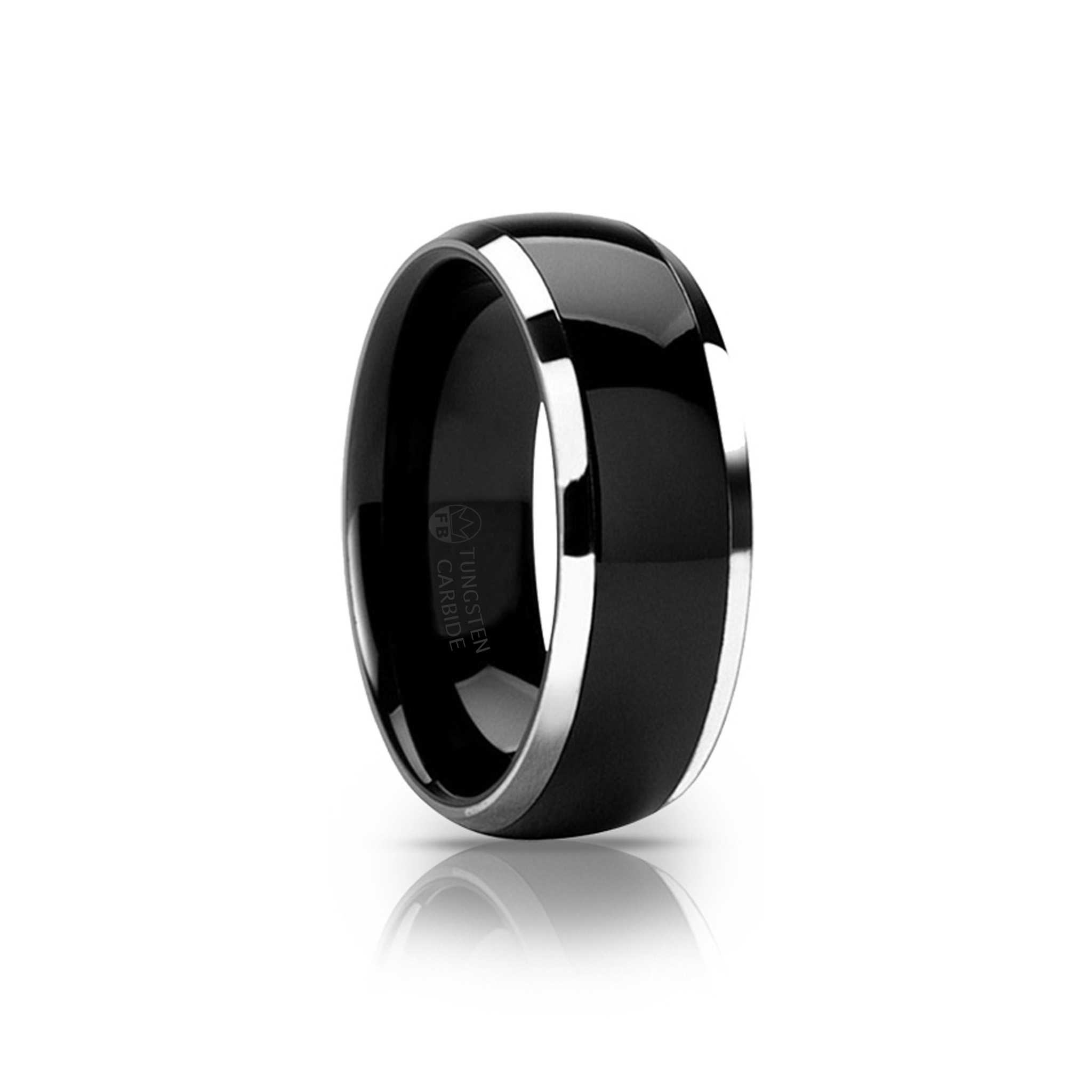 Smooth Black – Svart Tungstensring med Blanka Kanter 4mm 6mm 8mm