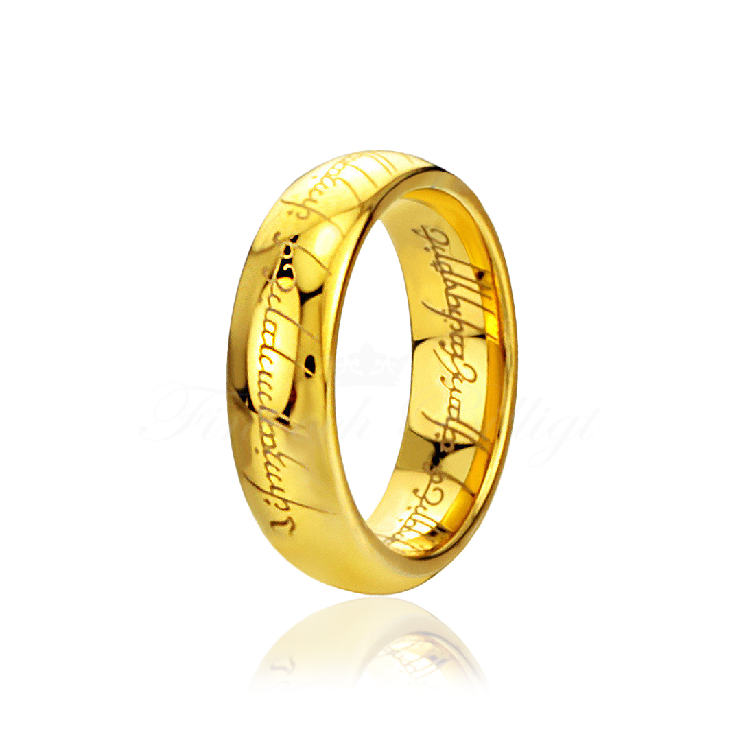 Ring - Lord of the Rings - 18k Gold Filled Tungsten Ring - 5