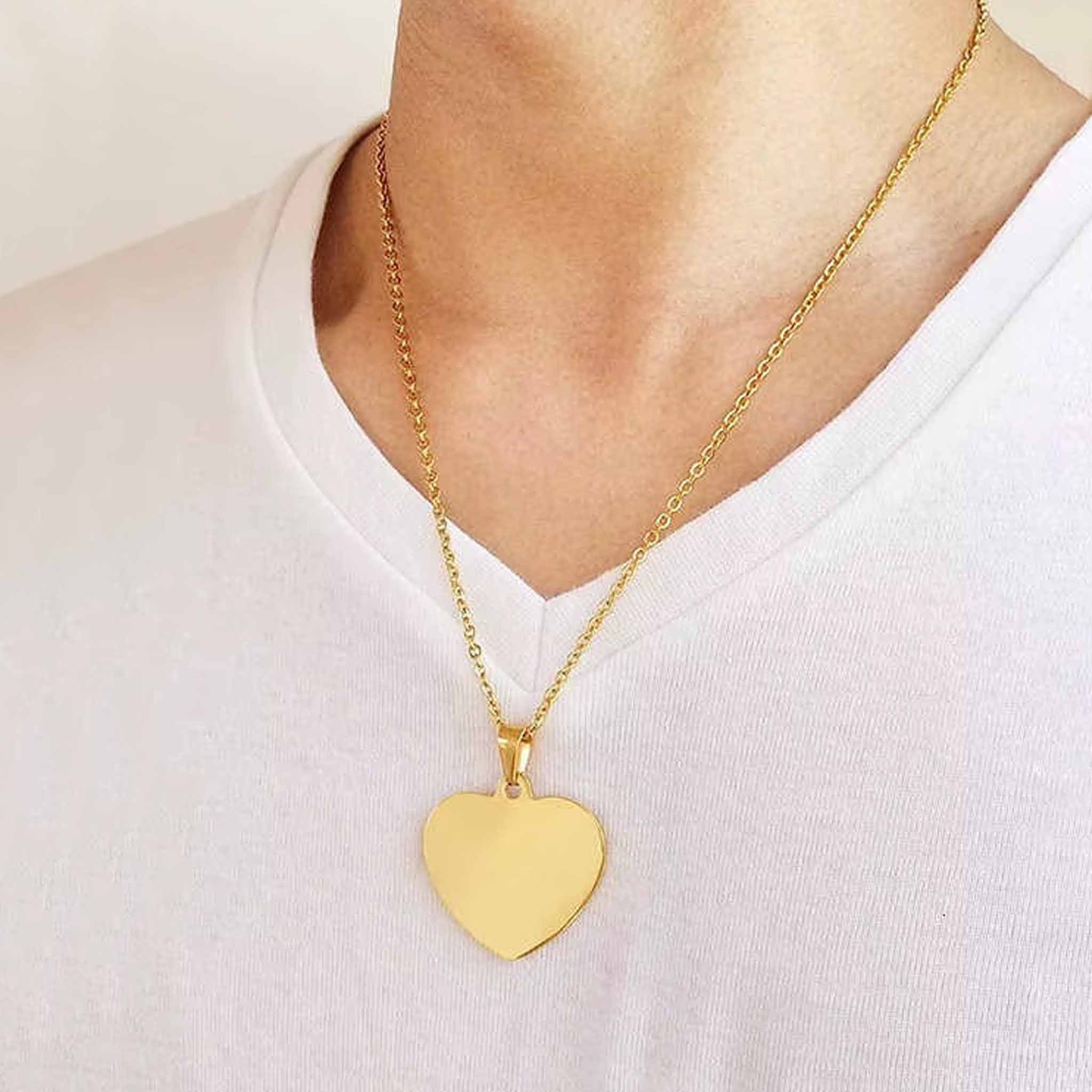 Heart Tag – Heart-Shaped ID Tag Necklace in Silver, Gold & Black - 6