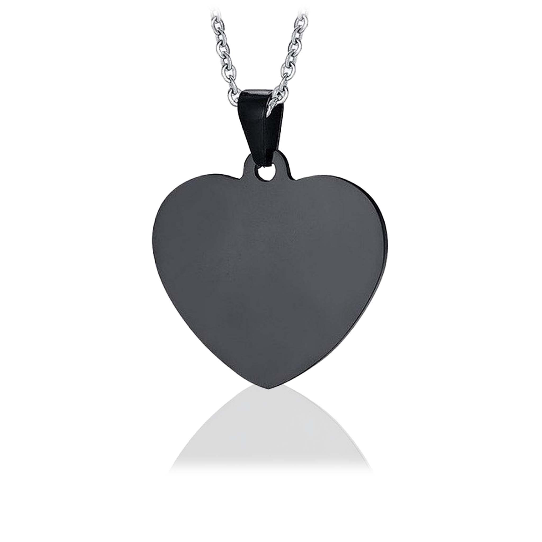 Heart Tag – Heart-Shaped ID Tag Necklace in Silver, Gold & Black - 3