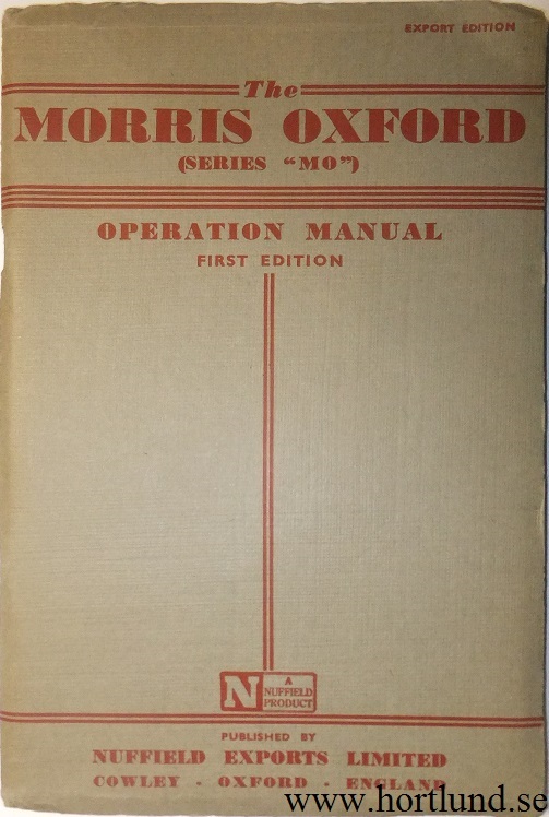 1949 Morris Oxford Operation Manual
