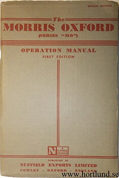 1949 Morris Oxford Operation Manual