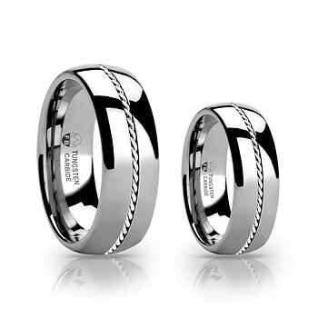Silvertwist - Exklusiv Tungstensring  925s Silver Inlay