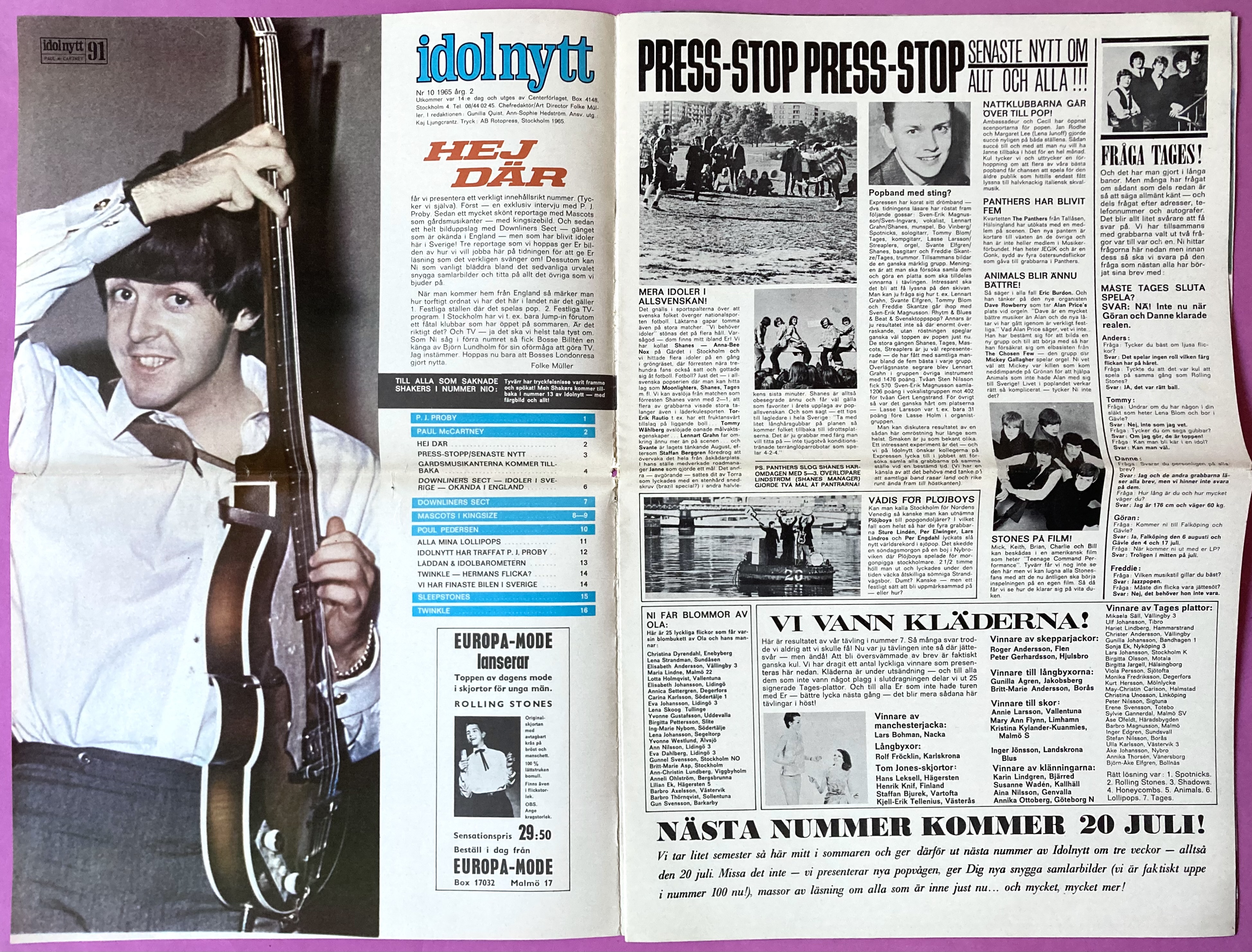IDOLNYTT - Nr 10 1965  P.J. PROBY omslag - 3