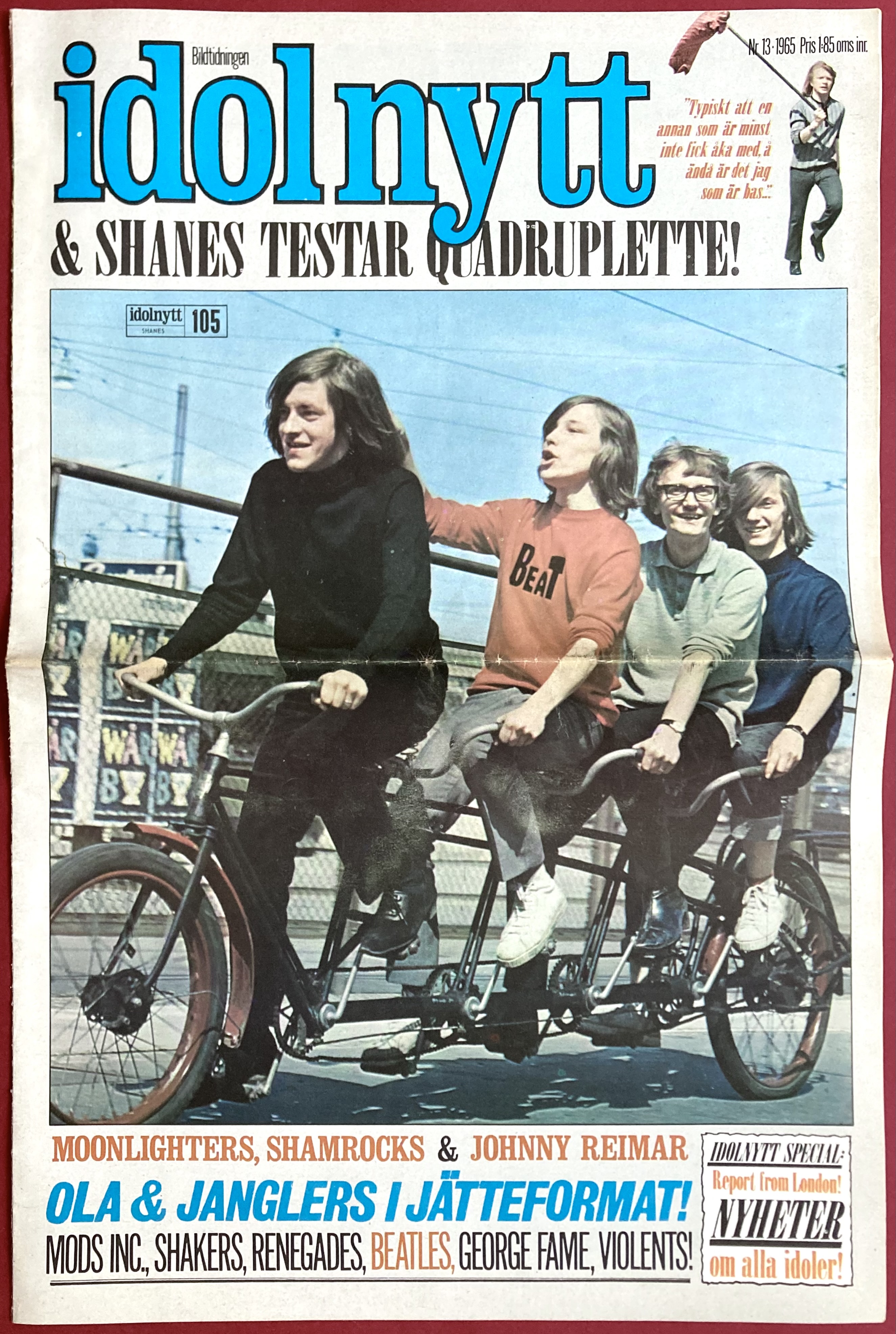 IDOLNYTT - Nr 13 1965 SHANES / Beatles omslag