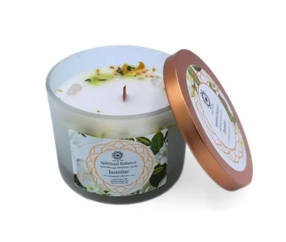 Green Tree Gemstone Dofljus,  Spiritual Balance med Jasmin doft