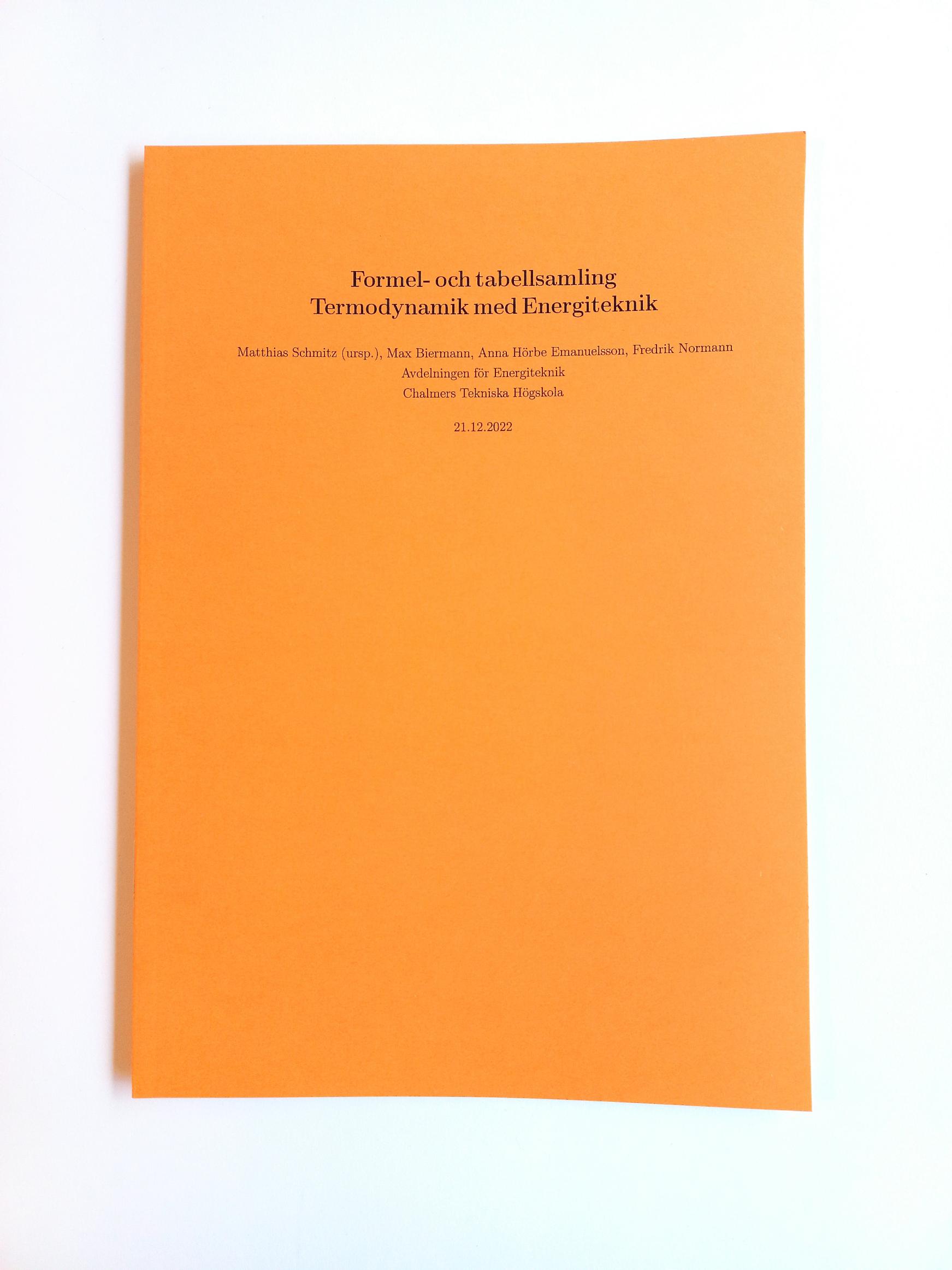 formel och tabellsamling termodynamik med energiteknik