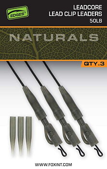Fox Edges Naturals 50lb Leadcore Power Grip Leadclip Leaders