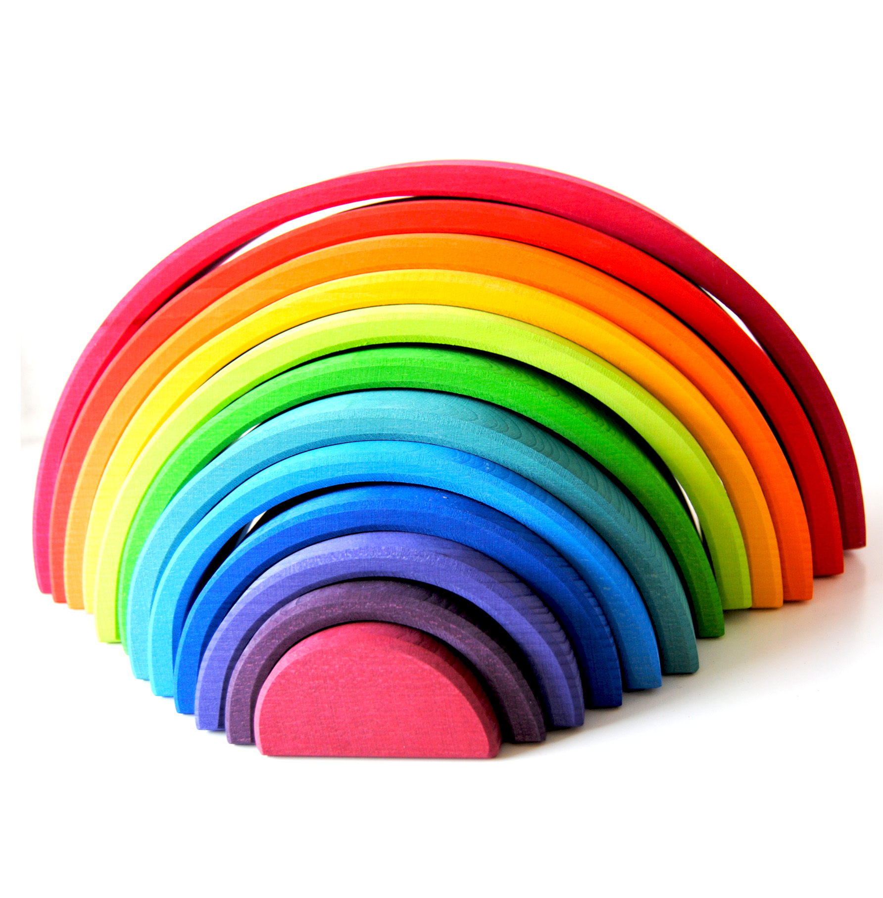 Stor regnbåge från Grimms - 12 delar (12 pieces rainbow) - Bredd ca 35 cm.