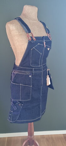 Flora Worker Bib Dress - Klöver Blå carpenter dress