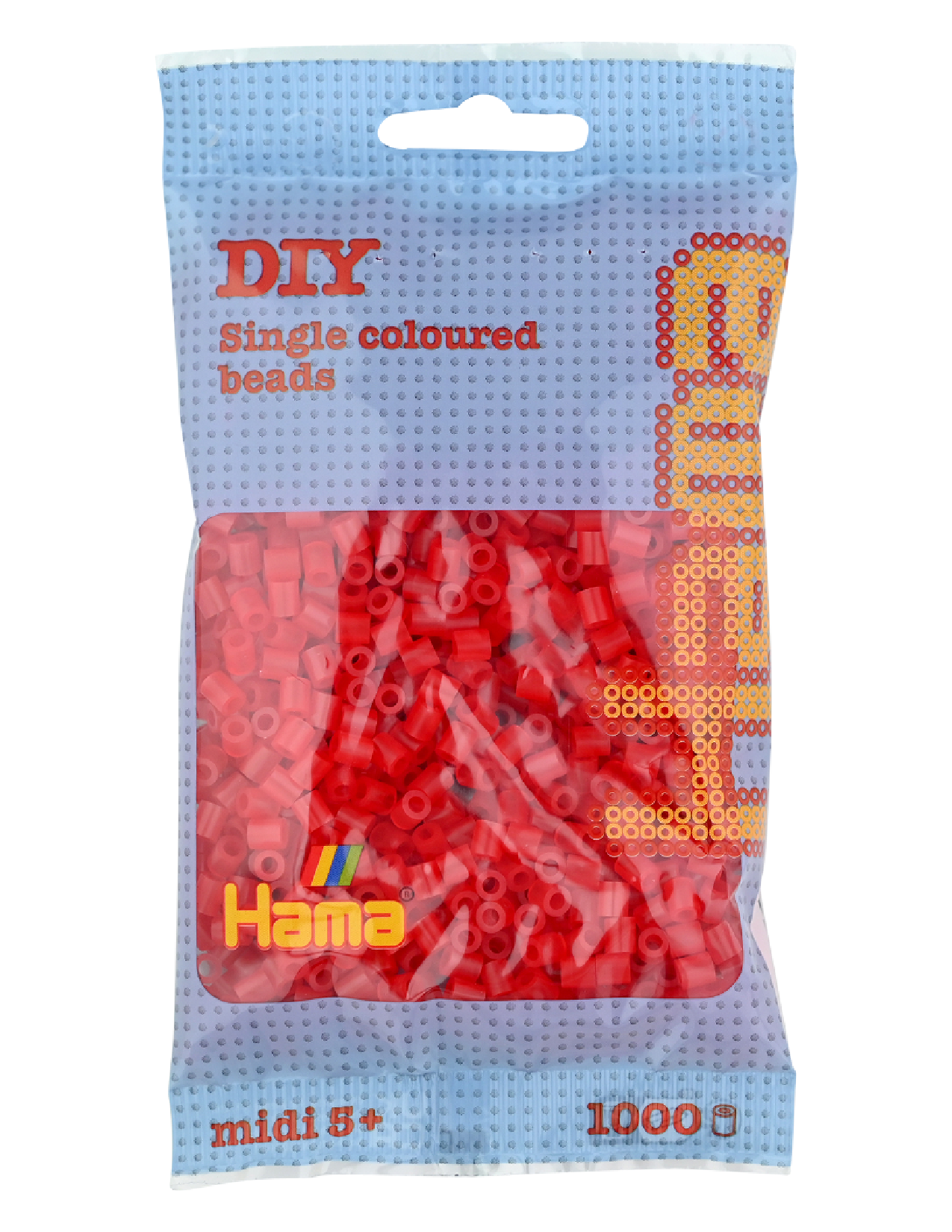 Hama 207-13 midi pärlor 1000st Genomskinlig röd