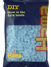 Hama 207-57 midi pärlor 1000st Självlysande blå /08