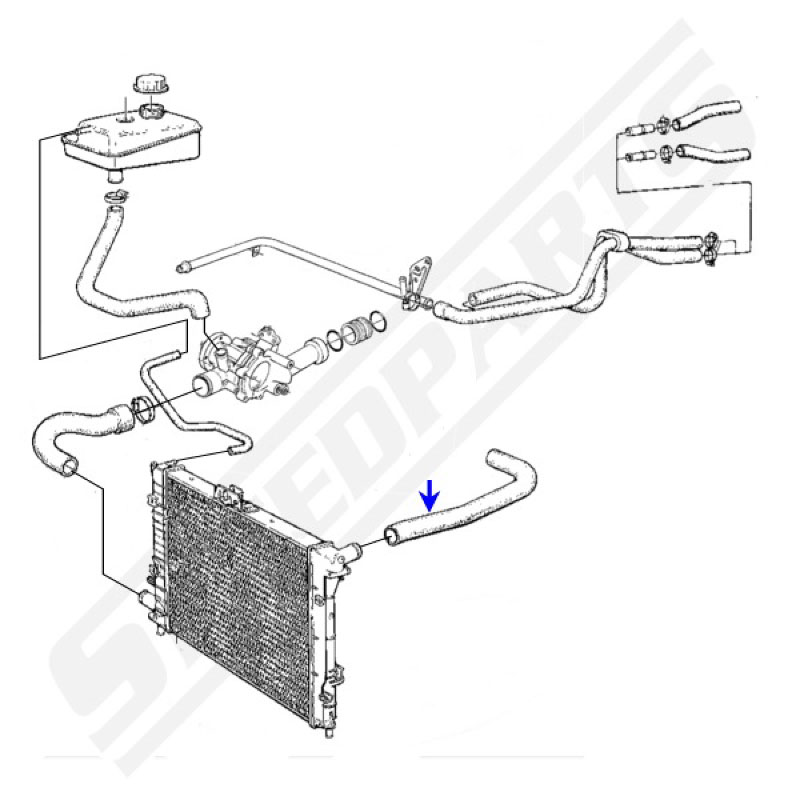 Radiator hose 9000 85-98 - 3