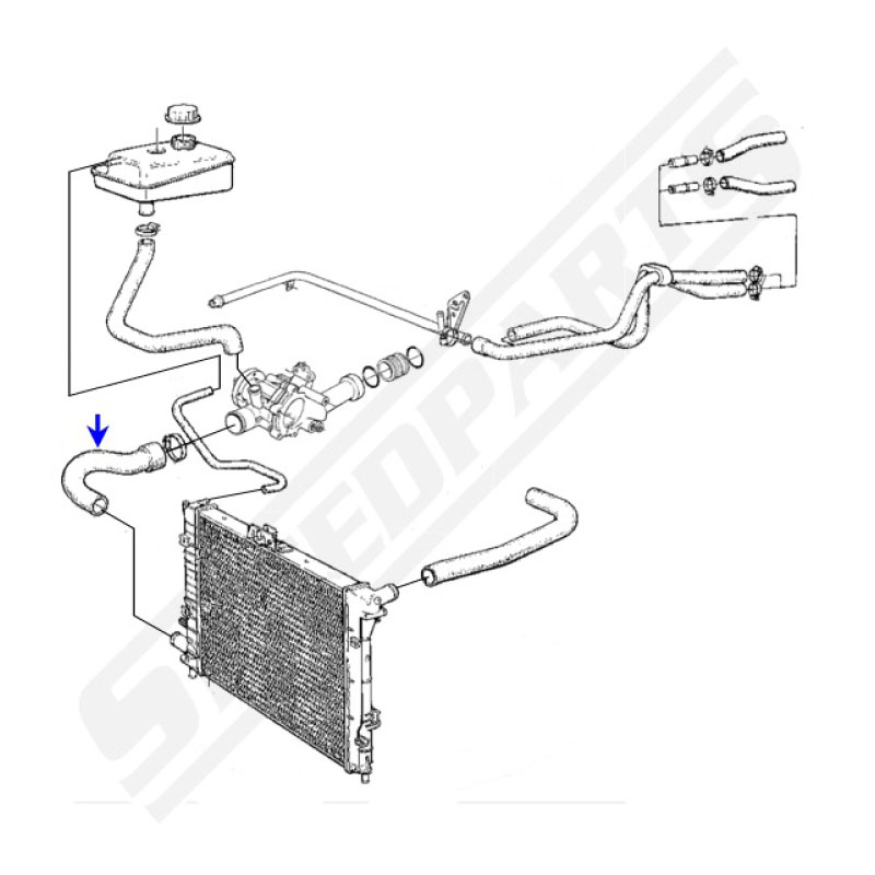 Radiator hose 9000 turbo 85-93 - 2