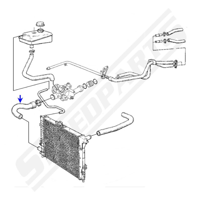 Radiator hose 9000 86-93 - 2