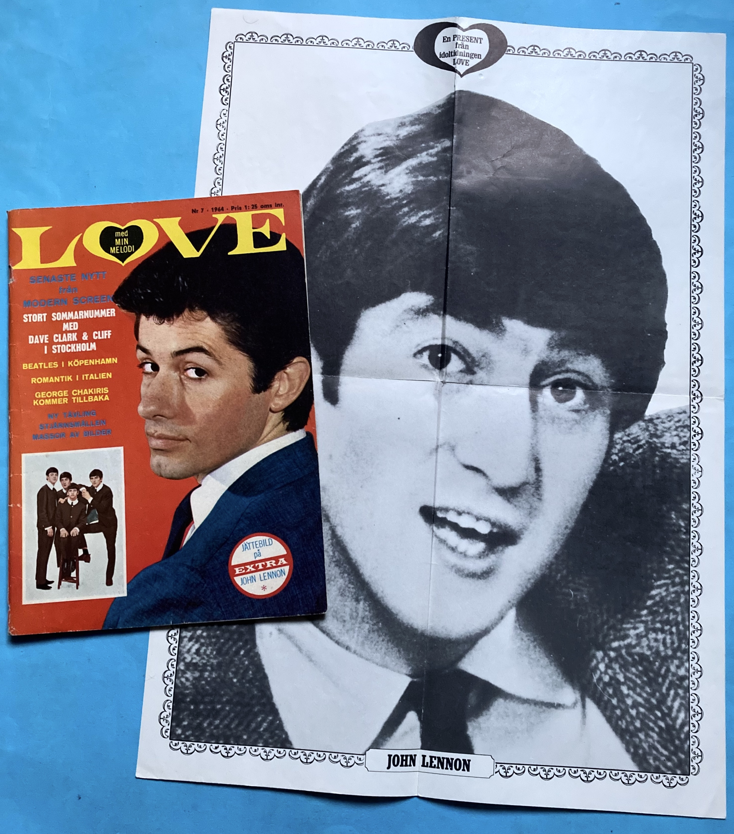 LOVE med Min Melodi - Nr 7 1964 + BEATLES / John poster - 3