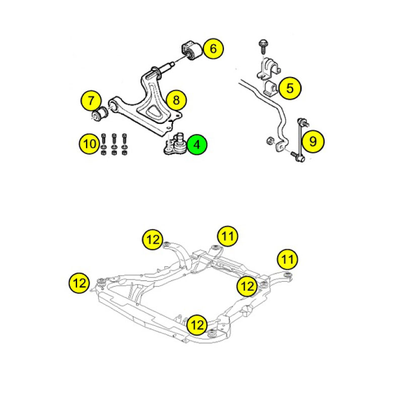 Ball joint 9-5 98-01 (4) - 2
