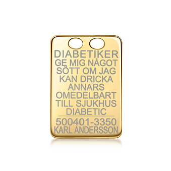 Diabetes badge 18k guld