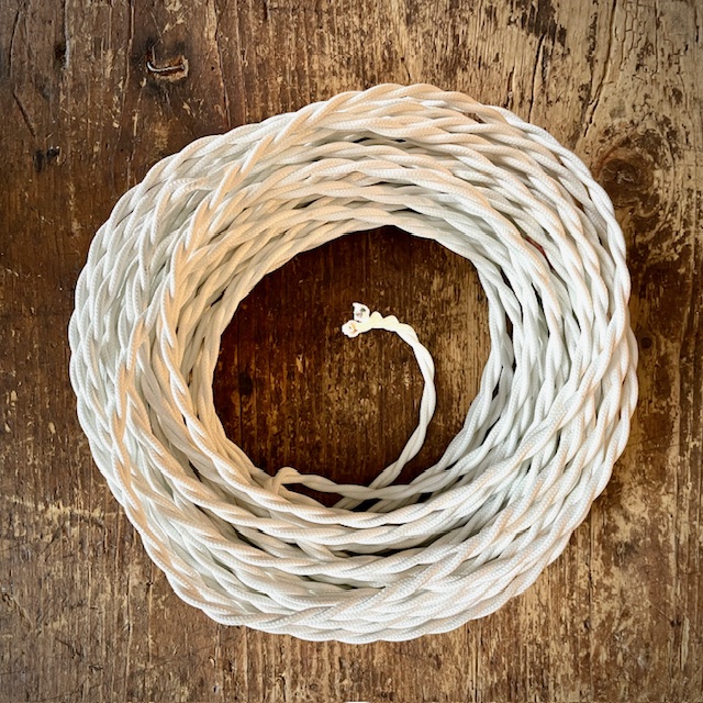Twisted textile cable white - 0,5 m - 2 x 0,75mm²