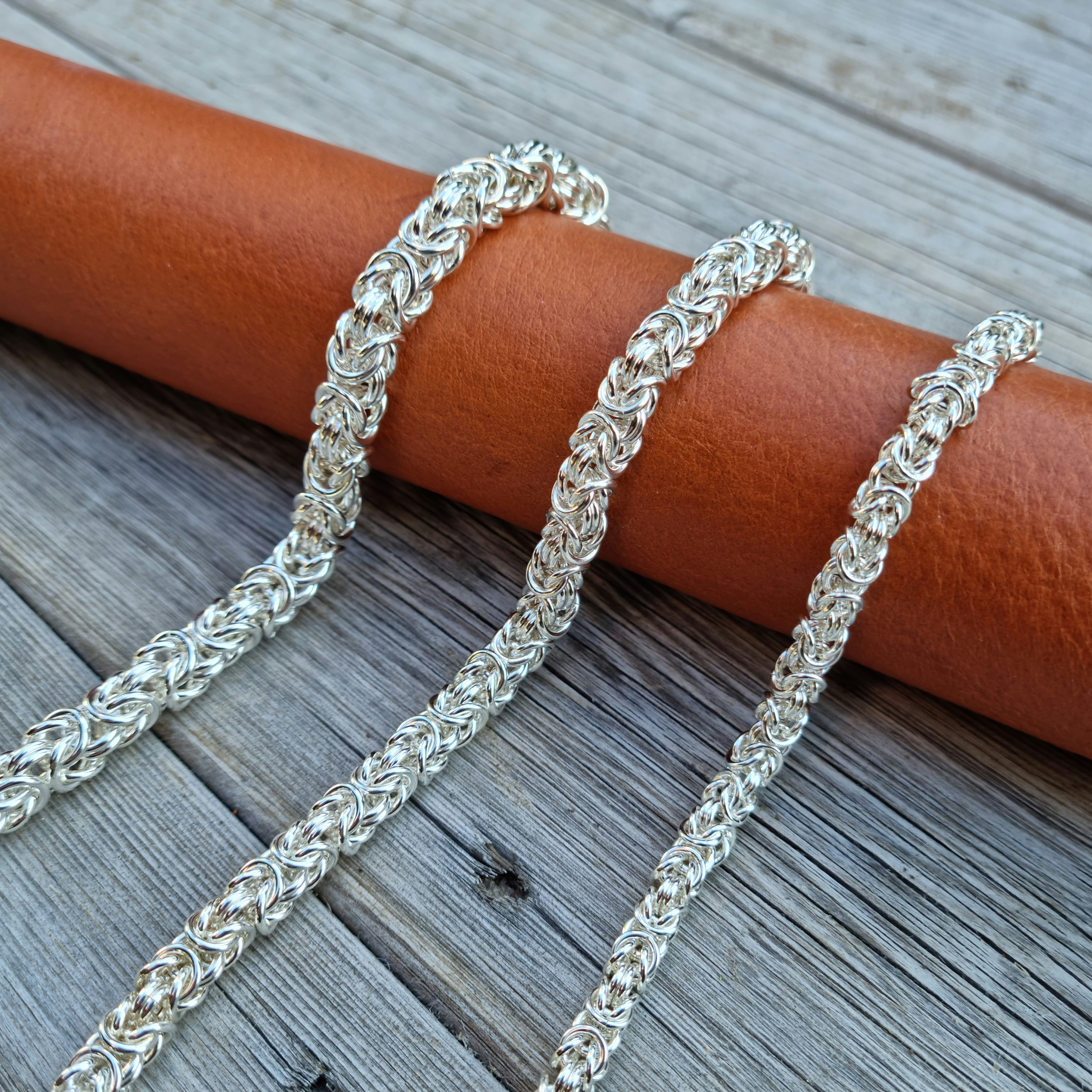 Kungakedja 7 mm - Silverarmband - 2