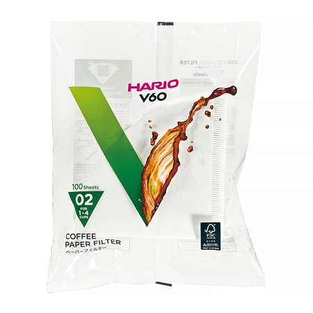 Hario - V60 02 - Vita japanska pappersfilter till 2-kopp