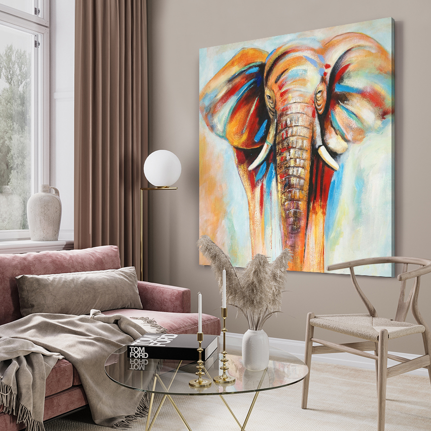 Abstract oil painting - Elephant Wisdom - | Canvasbutik.com