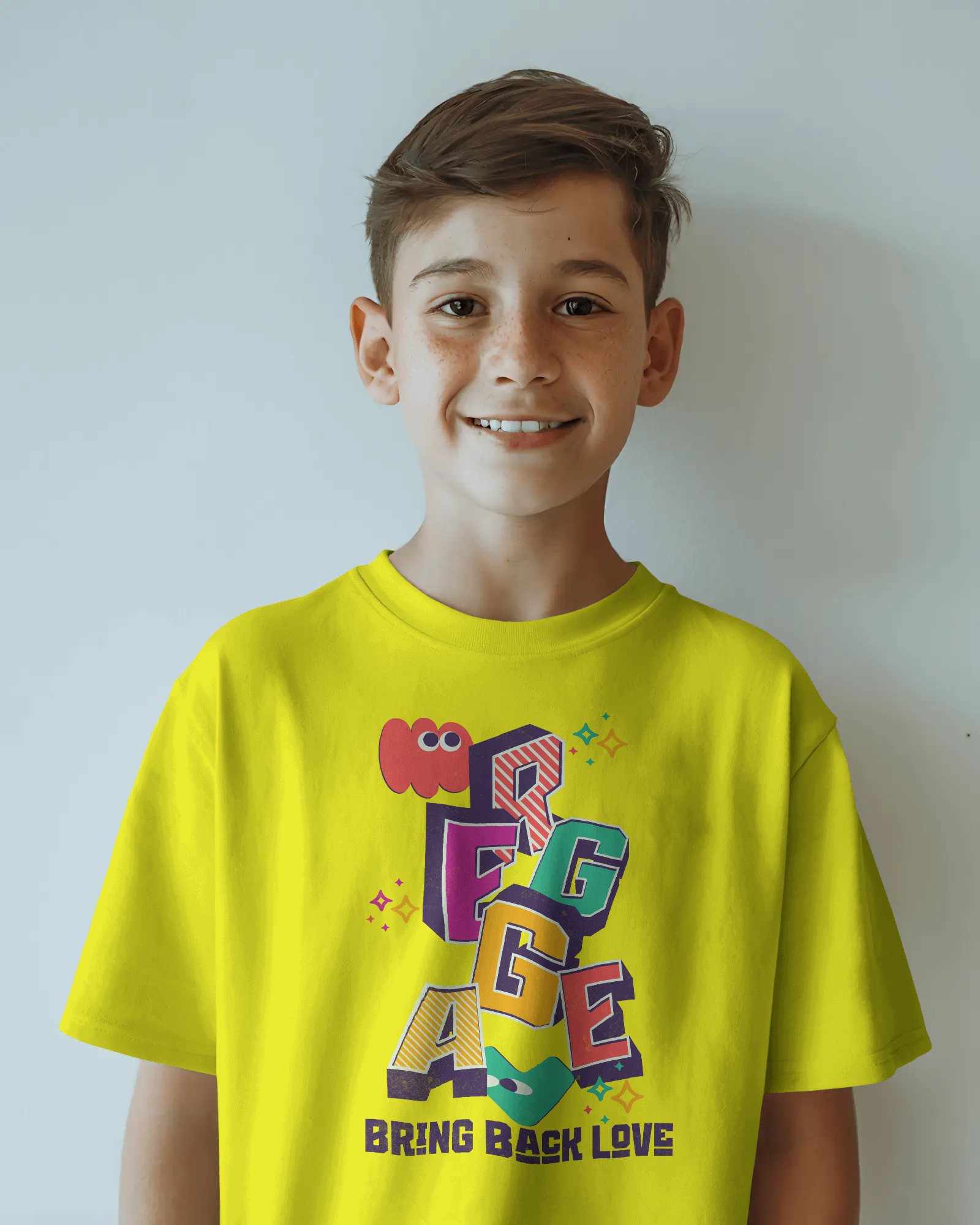 Reggae Bring Back Love Kids T-shirt Yellow