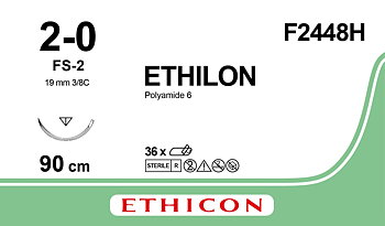 Ethilon sutur 2-0, F2448H, FS-2 needle, 90 cm black