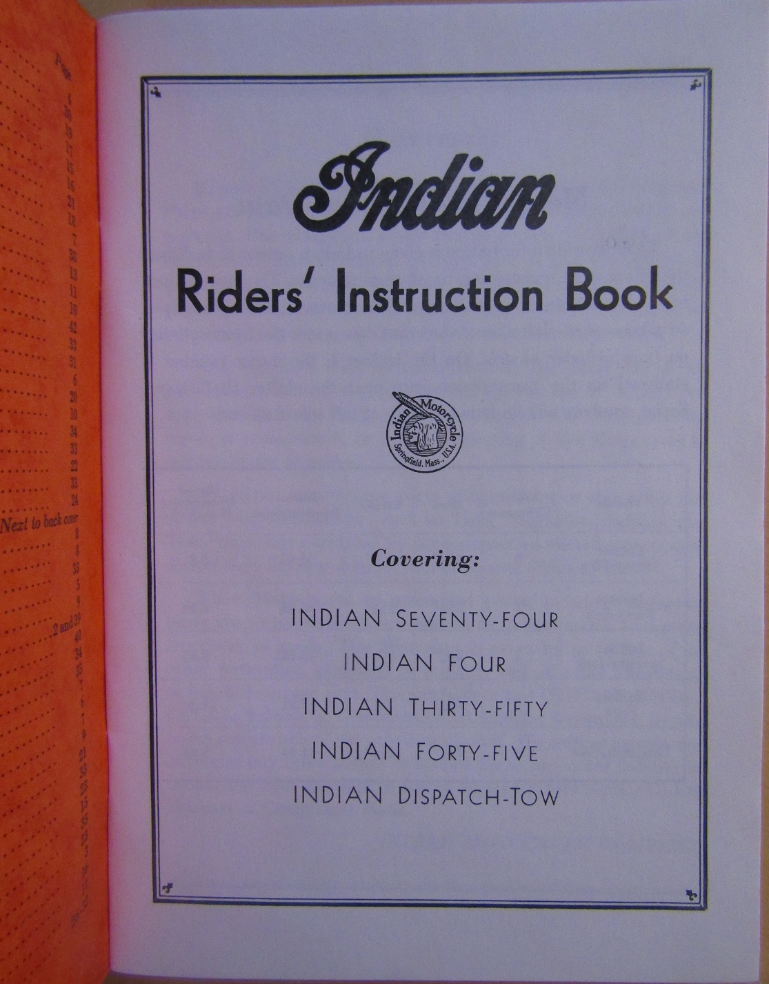 1947 Indian Riders Instruction Book alla modeller - 2