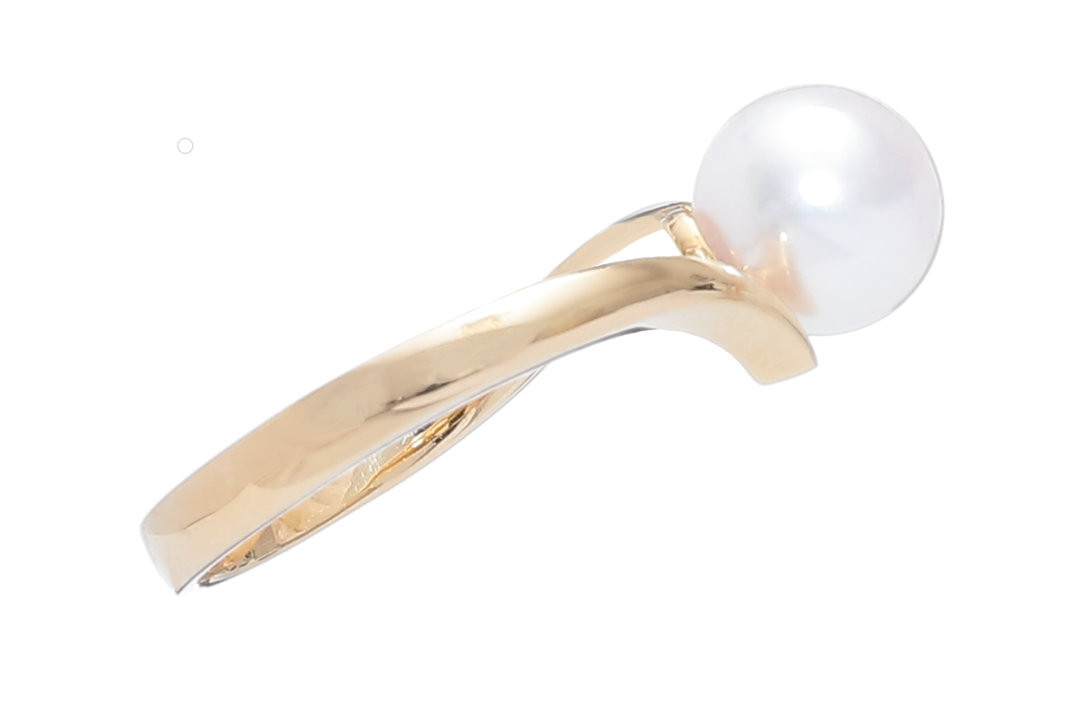 Akoya pearl ring set in gold - 5