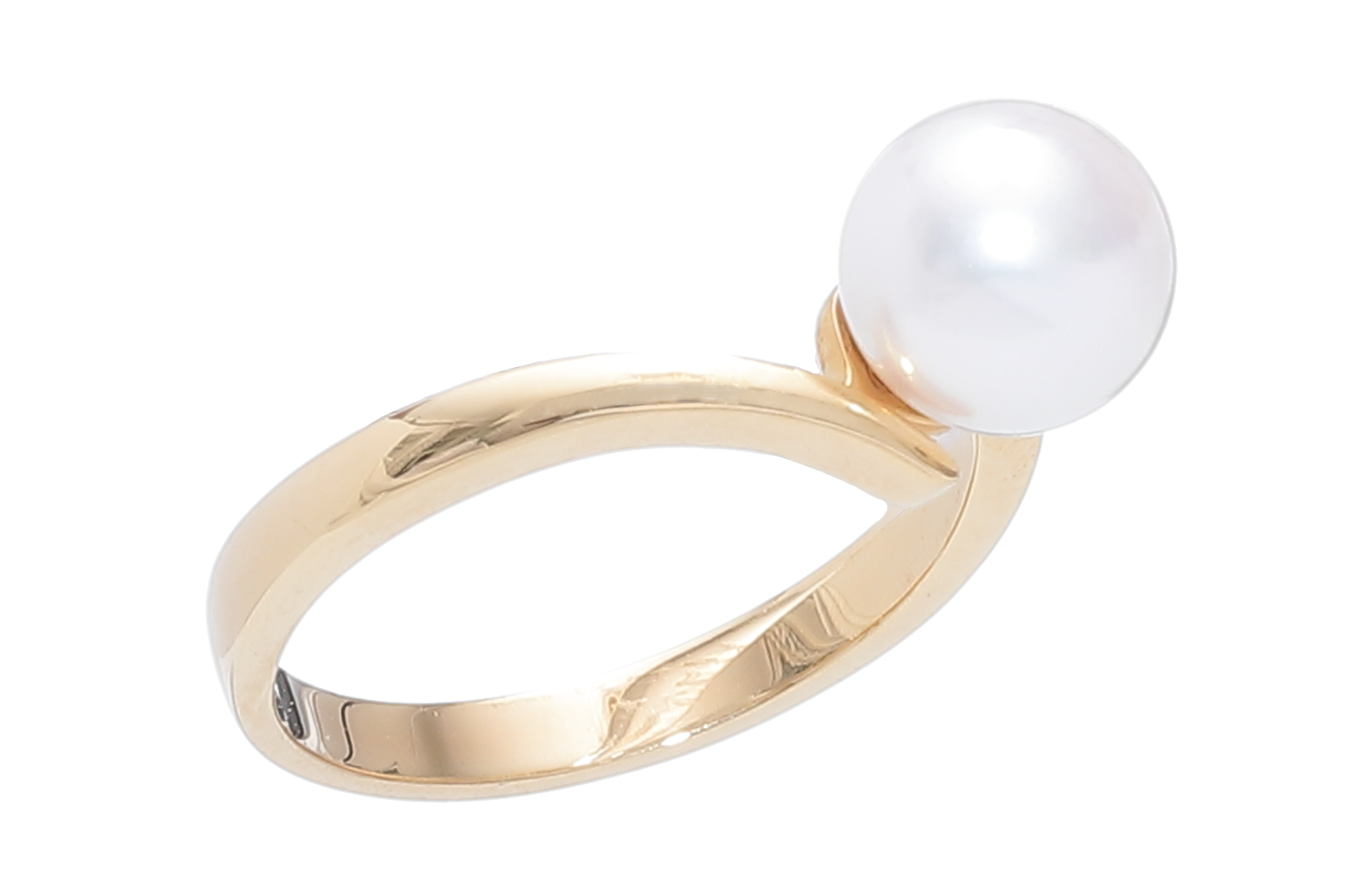 Akoya pearl ring set in gold - 7