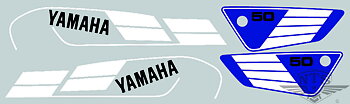 Mærkatsæt Yamaha FS1 1986 - 88 Blå/hvid/sort