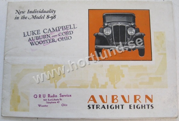 1931 Auburn 8-98 Straight Eights broschyr