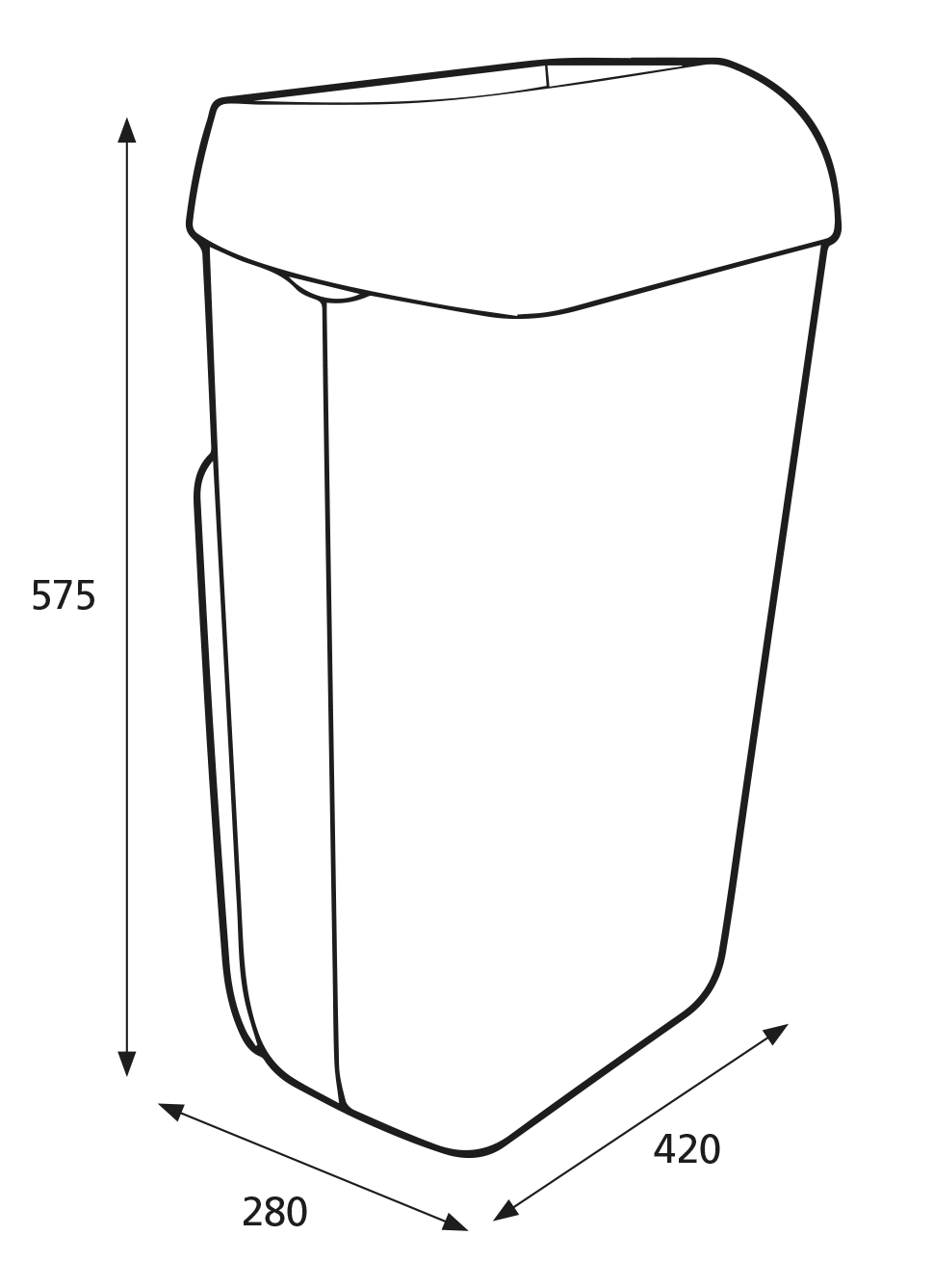 Katrin Papperskorg 50 Liter, Svart - 3