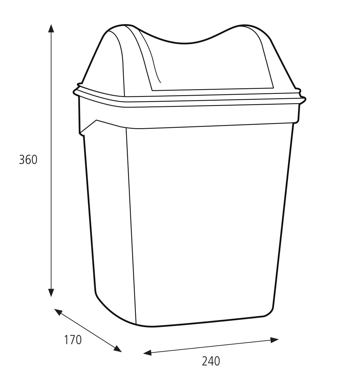 Katrin Papperskorg 8 Liter, Svart - 3