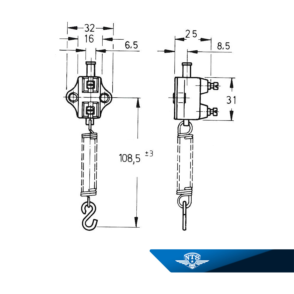 Bremsekontakt universal trækmodel - 3