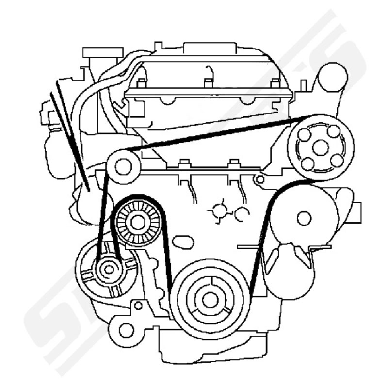 Belt drive 9-3 4-cyl gasoline without A/C 98-02 (7) - 2