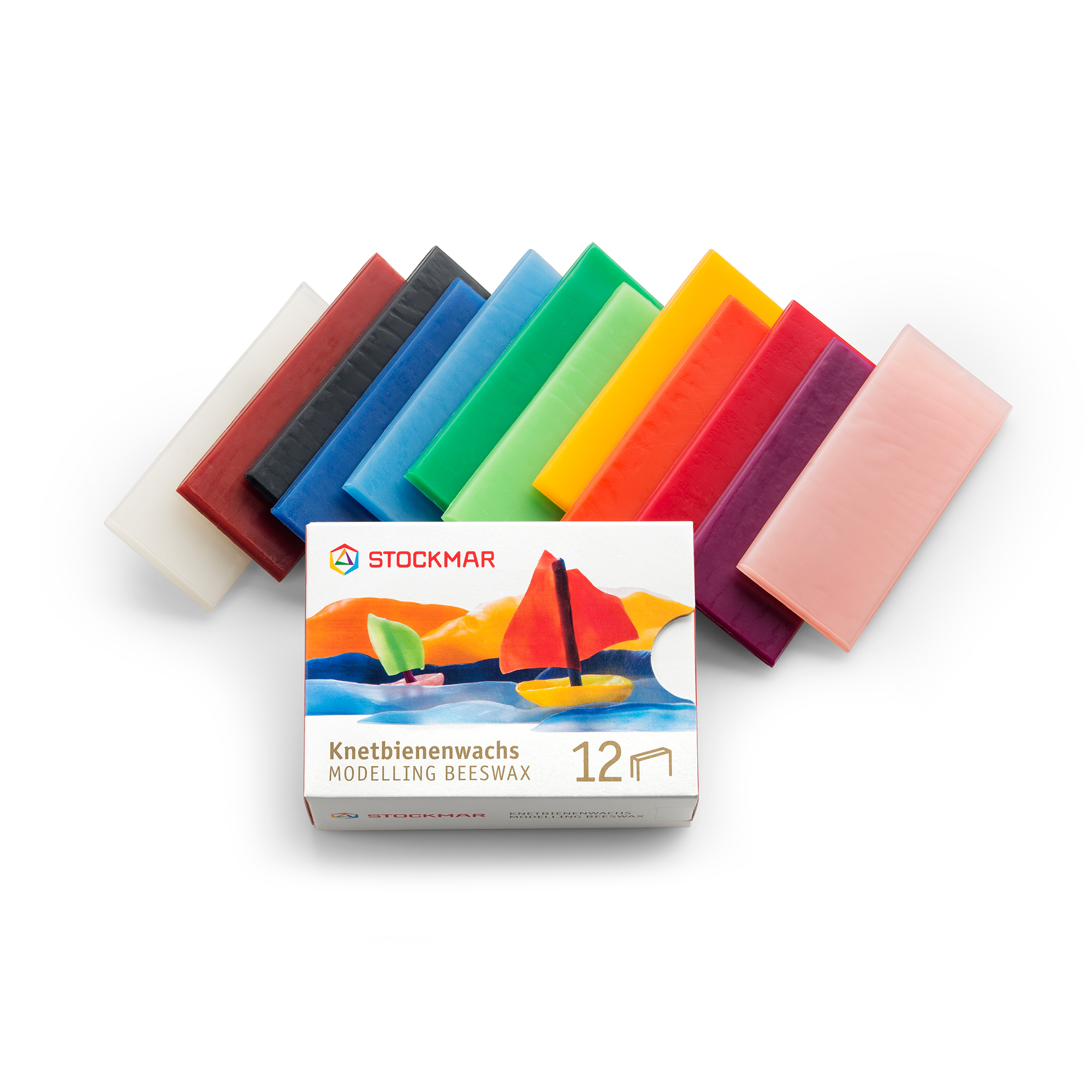 Stockmar knådbivax - 12 blandade färger - 100x40 mm 