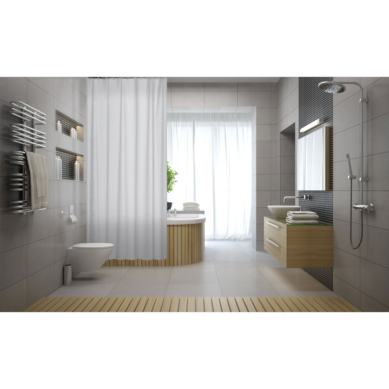 Duschy Shower curtain Neutral (white) - 3