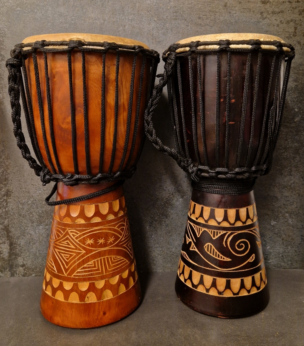 Djembetrumma - Light carved - 40cm
