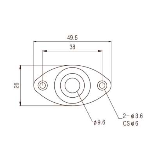  Jack Plate Oval Recessed (Chrome) - 2