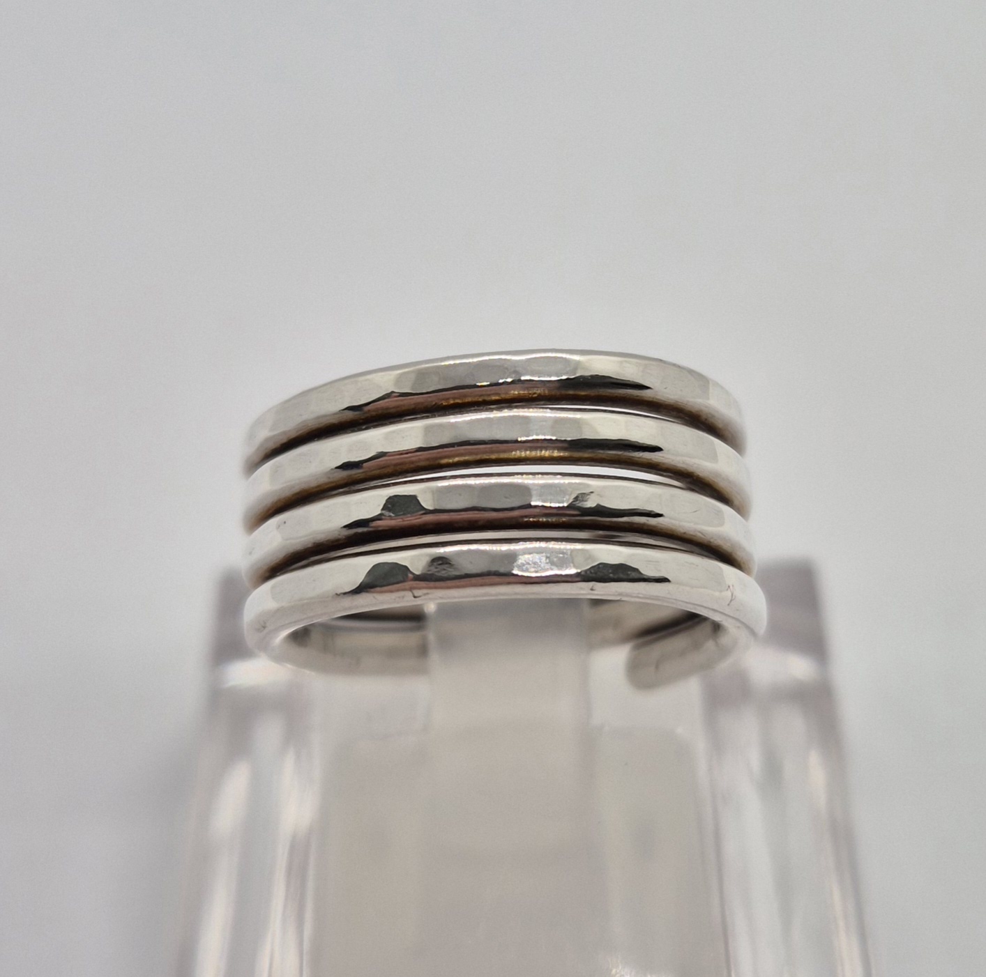 Hamrad trådring 4 varv - 925 Sterling Silver - 2