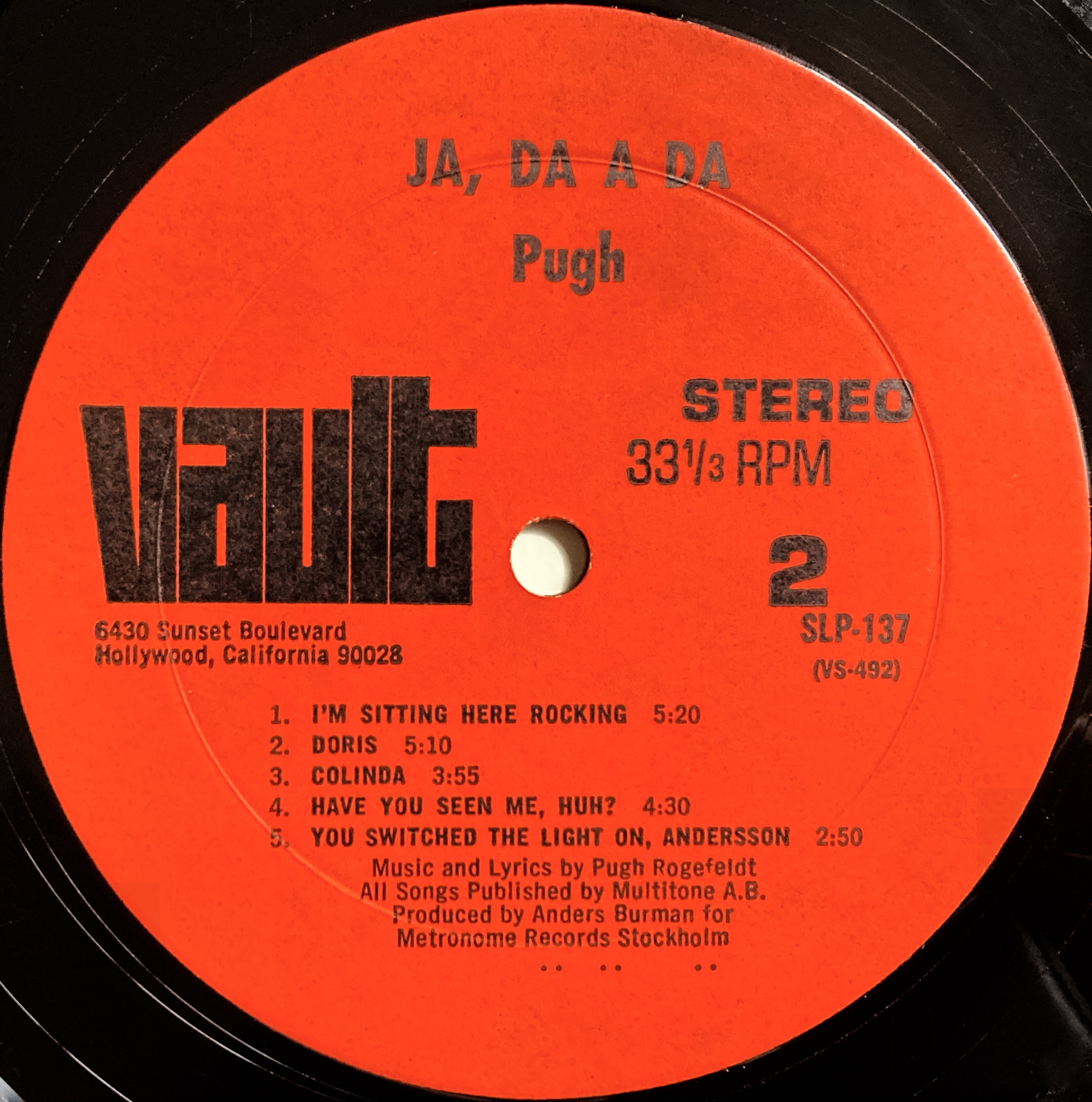 PUGH ROGEFELDT - Ja da a da US-orig LP 1969 - 5