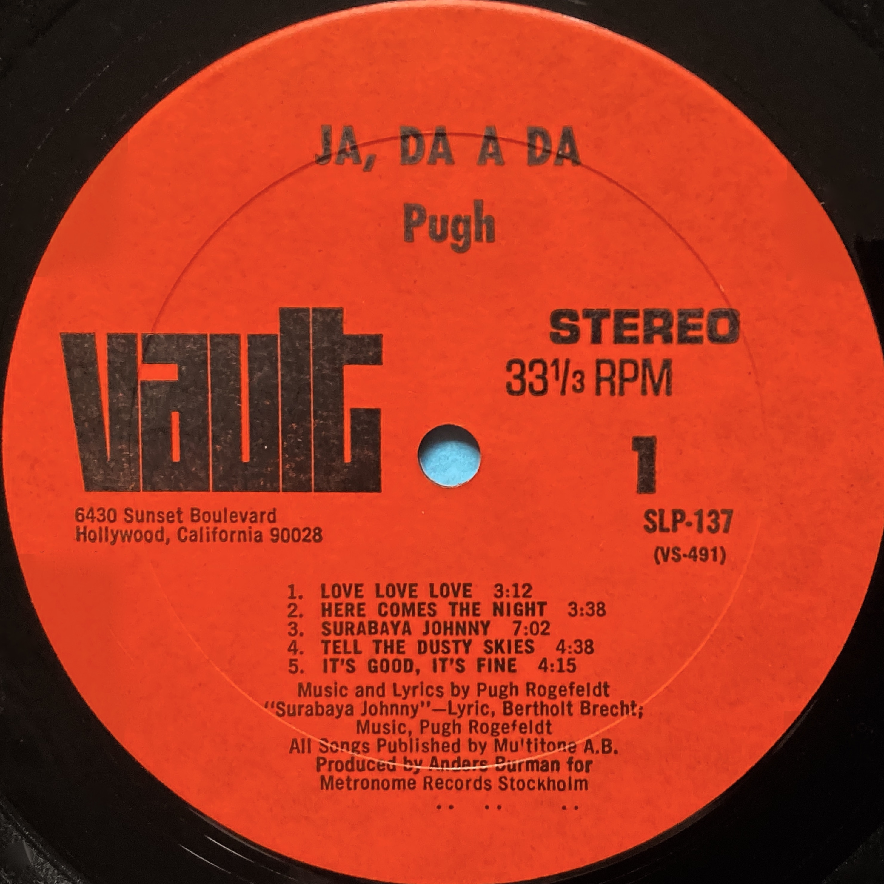 PUGH ROGEFELDT - Ja da a da US-orig LP 1969 - 4